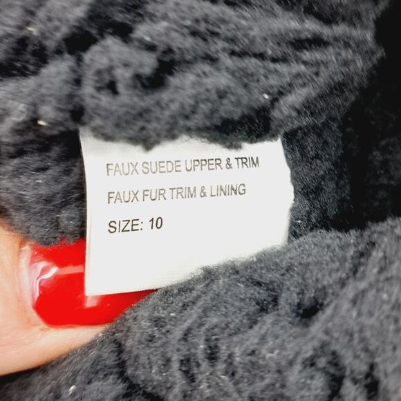 Essential Muk Luks Alyx Black Ebony Faux Suede/Fur waterproof Booties 10 - Picture 7 of 11